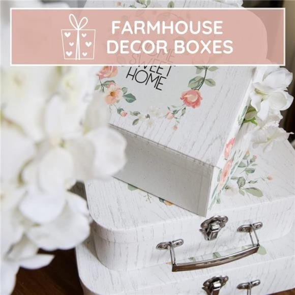 Luggage Décor: Set of 3 Paperboard Suitcases, Decorative Cardboard Storage Boxes - Picture 5 of 5